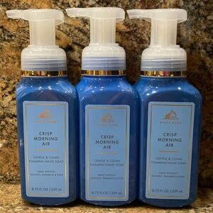 Three 3 “CRISP MORNING AIR” BBW 8.75 fl oz, Gentle & Clean Foaming Hand Soap NWT